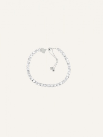 BRACELET SIMPLE-ACIER-Zirconium-13+4.5+4.5cm d:3mm