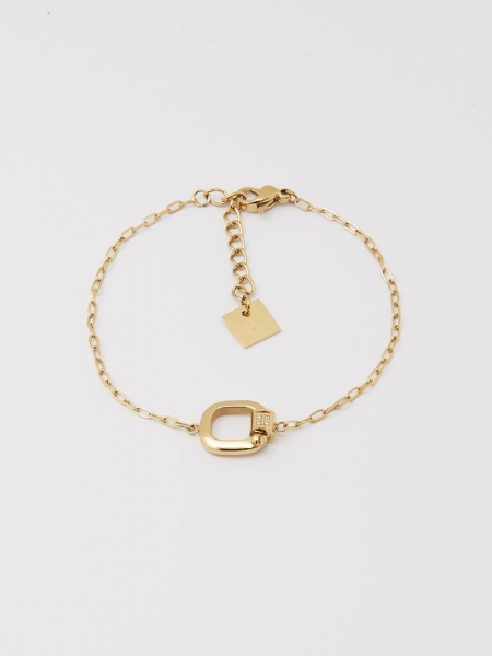 BRACELET SIMPLE-ACIER-Zirconium sertis-15+3cm d:10x12mm