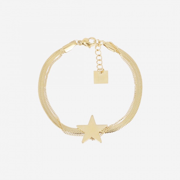BRACELET-Ueda-ACIER DORE-15+3cm