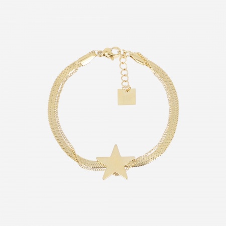 BRACELET-Ueda-ACIER DORE-15+3cm