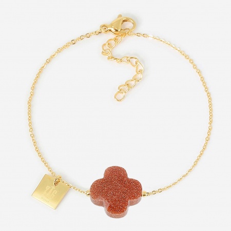 BRACELET-Vega-ACIER DORE-15+3cm