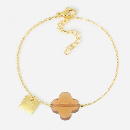 BRACELET-Vega-ACIER DORE-15+3cm