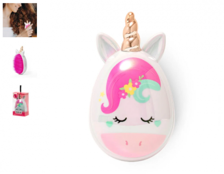 BROSSE A CHEVEUX AVEC MIROIR - NICE HAIR - VIOLET - UNICORN