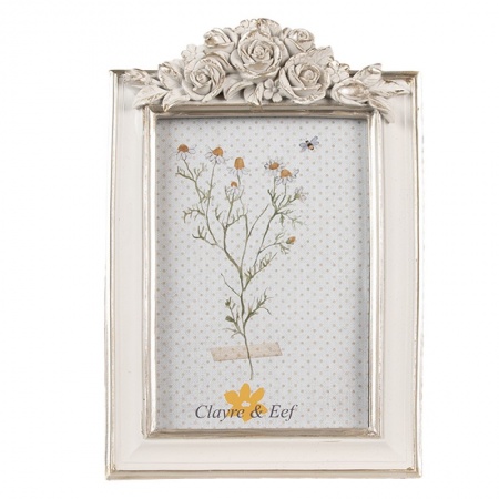 Cadre photo 14X2X22  cm Blanc Plastique Verre Cadre de photo 10x15