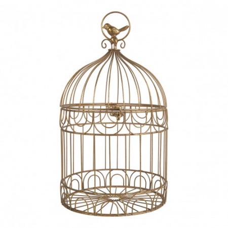 cage à oiseaux en métal doré grand modèle