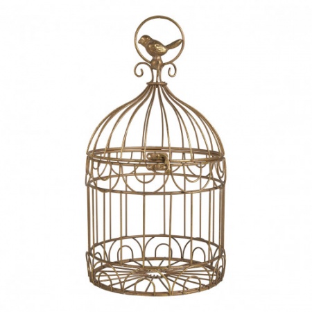 cage à oiseaux en métal doré petit modèle