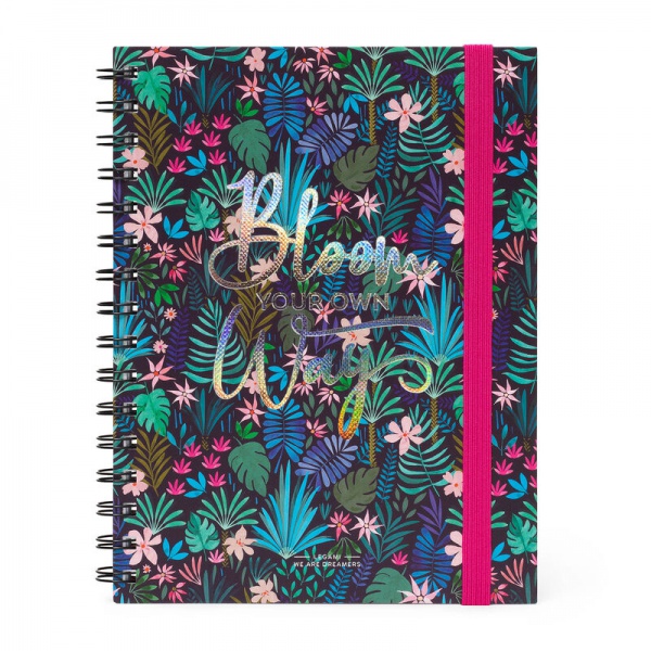 CAHIER � SPIRALE - SPIRAL NOTEBOOK - LARGE LINED - FLORA