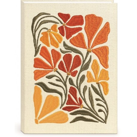 Carnet de notes couverture en tissu & brod�e - Flower Market (Poppy)