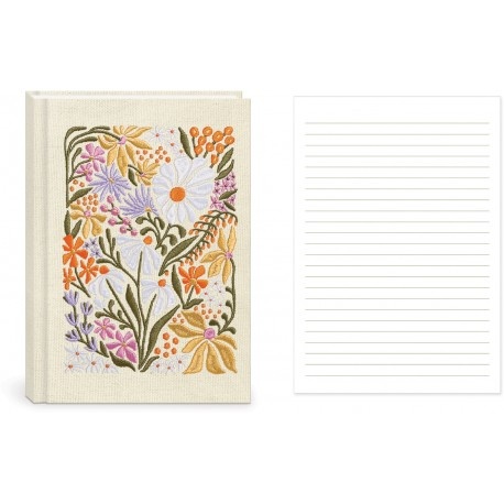 Carnet de notes couverture en tissu & brod�e - Flower Market (Wildfl)