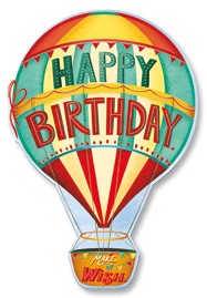Carte de d\'anniversaire - GREETING CARD - HB AIR BALLOON