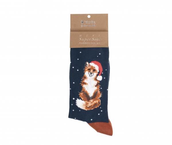Chaussettess de no�l pour hommes -  Renard de noel