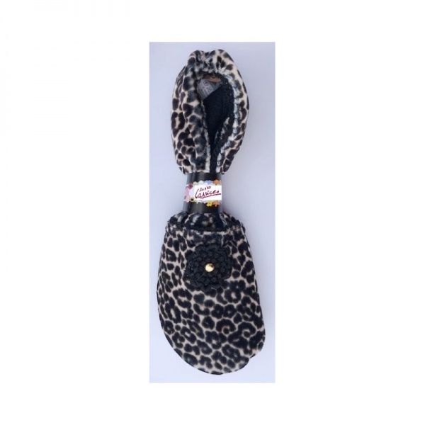 CHAUSSONS SOUPLES L�opard Noir