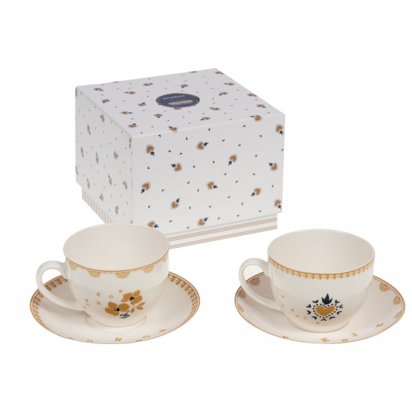 COFFRET 2 TASSES + 2 Sous Tasse  POESIE