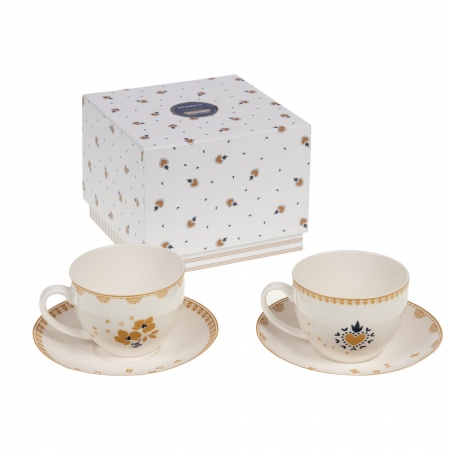 COFFRET 2 TASSES + 2 Sous Tasse  POESIE