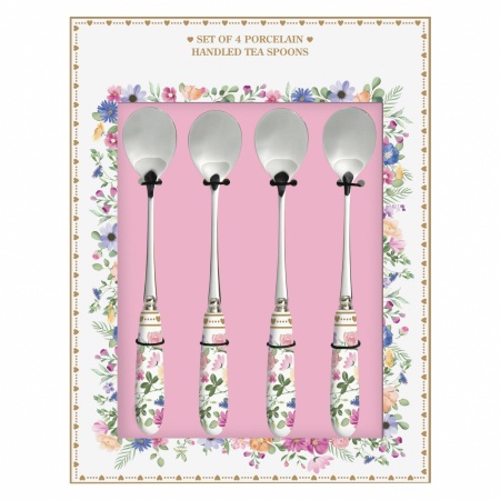 Coffret 4 Cuilleres Manche en Porcelaine - MON AMOUR