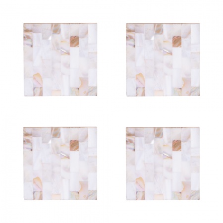 COFFRET 4 DESSOUS DE VERRE 10 cm - POSIDONIE