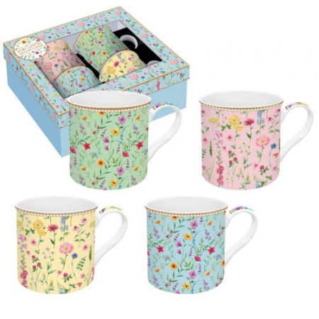 COFFRET 4 MUGS 30CL EN PORCELAINE COFFEE MANIA New