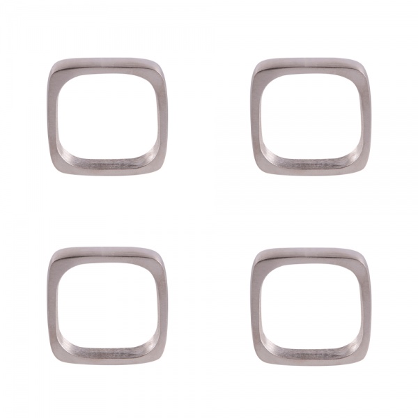 COFFRET 4 ROND SERVIET ARGENTE - ELITE