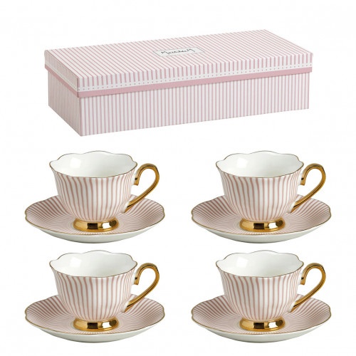 Coffret 4 tasses avec cuillères 16cl flor - RETIF