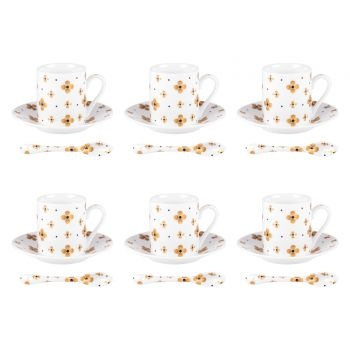 COFFRET 6 TASSES A CAFE + CUILLERE 10cl - ELEOR