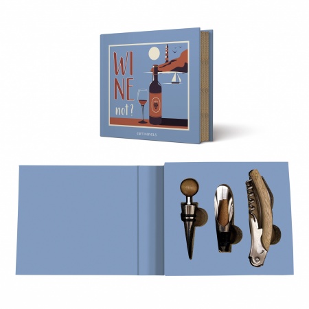 COFFRET A VIN : 1 COUTEAU SOMMELIER , 1 BOUCHON , 1 BOUCHON VERSEUR - EN LIVRE CADEAU