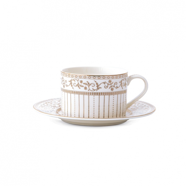 Coffret de 1 tasse a the avec soucoupe en porcelaine - GOLD