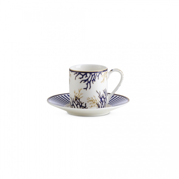 Coffret de 2 tasses a expresso  avec soucoupes - CORAL