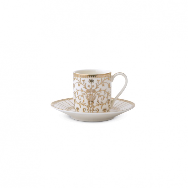 Coffret de 2 tasses a expresso  avec soucoupes - GOLDEN