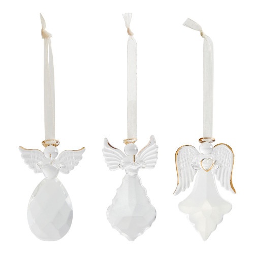 Coffret de 3 pampilles Ange en verre � suspendre