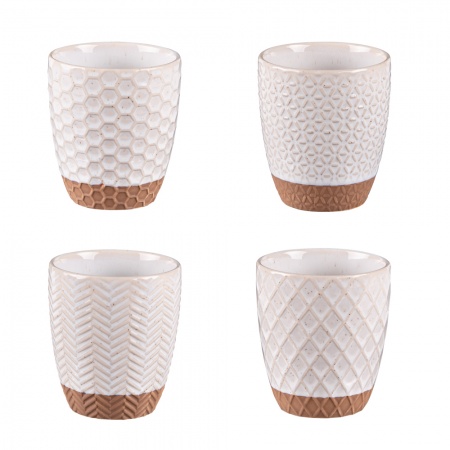 Coffret de 4 gobelets à café JASPE beige