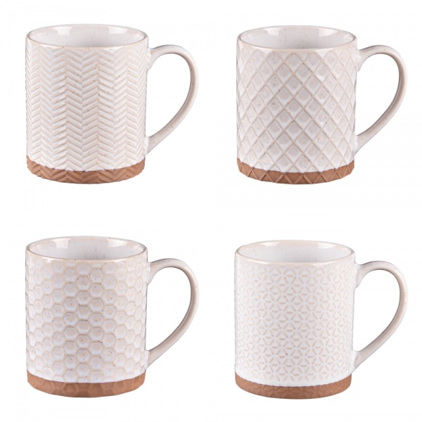 Coffret de 4 mugs JASPE beige