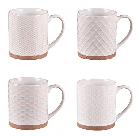 Coffret de 4 mugs JASPE beige
