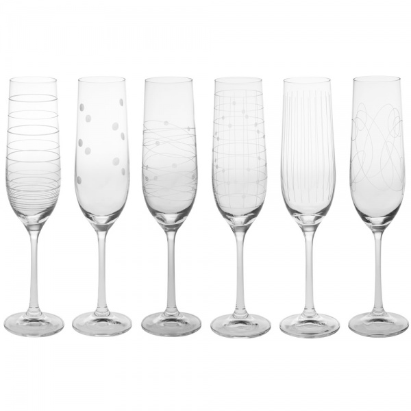 COFFRET DE 6 FLUTES A CHAMPAGNE - GRAPHIK