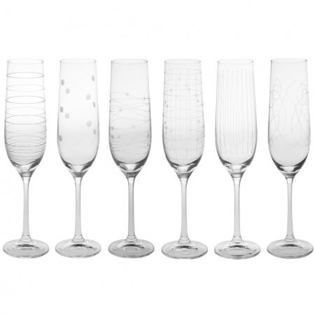 COFFRET DE 6 FLUTES A CHAMPAGNE - GRAPHIK