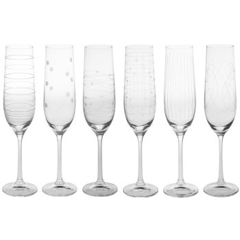 COFFRET DE 6 FLUTES A CHAMPAGNE - GRAPHIK