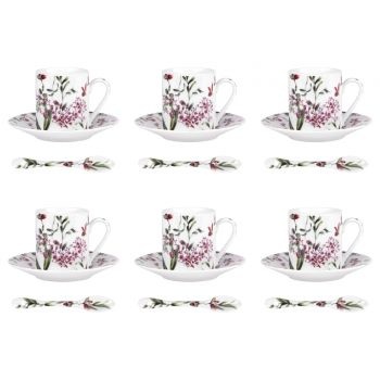Coffret de 6 Pièces -  cuillère + tasse à café 10cl de la collection \ CHAMPETRE\ 