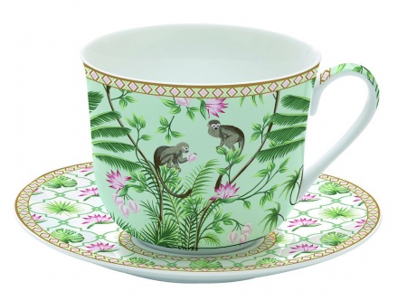 Coffret déjeuner \ Wild tropical\  en porcelaine