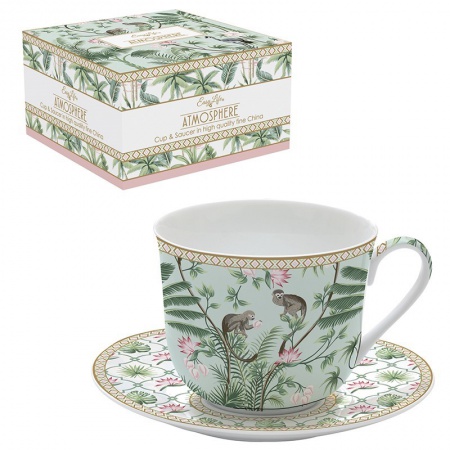 Coffret déjeuner \ Wild tropical\  en porcelaine