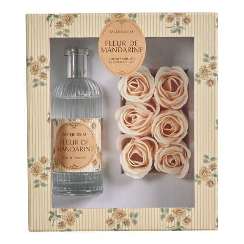 Coffret parfum� eau de toilette 100 ml et roses de savon - Fleur de Mandarine
