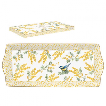 COFFRET PLAT A CAKE 35X15CM EN PORCELAINE MIMOSA