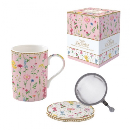 COFFRET TISANIERE 35CL EN PORCELAINE AVEC FILTRE INOX COFFEE MANIA New