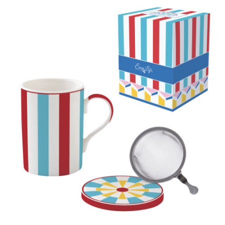 Coffret Tisaniere en Porcelaine avec Filtre Ino x   - GEOCROMIA