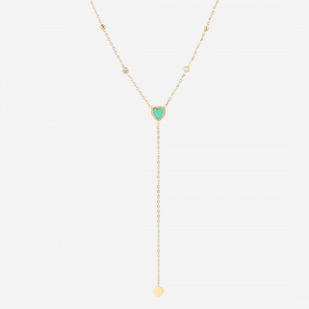 COLLIER  DORE  turquoise