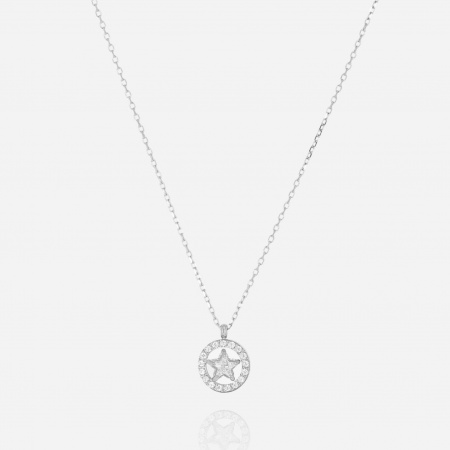 COLLIER-Alveria-ACIER-38+5cm-zirconium sertis