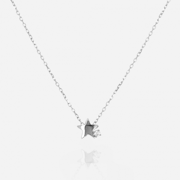 COLLIER Astral ACIER zirconium sertis 38+5cm