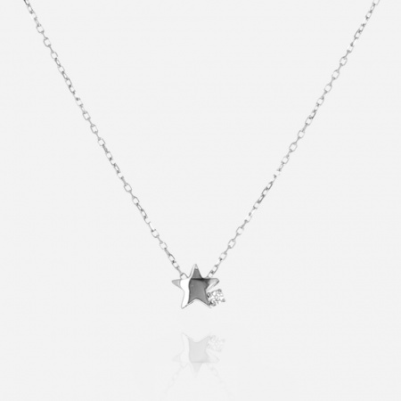 COLLIER Astral ACIER zirconium sertis 38+5cm