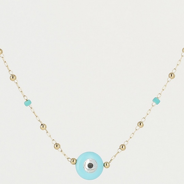 COLLIER Bodrum ACIER DORE 38+5cm