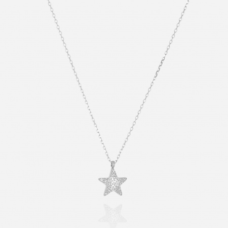 COLLIER-Caelyne-ACIER-38+5cm-zirconium sertis