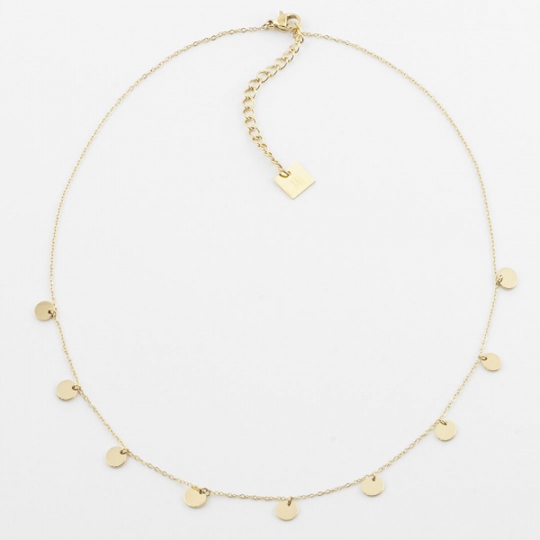 COLLIER-Confettis-ACIER DORE-38+5cm