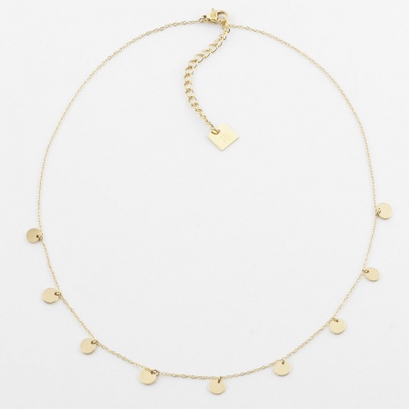 COLLIER-Confettis-ACIER DORE-38+5cm
